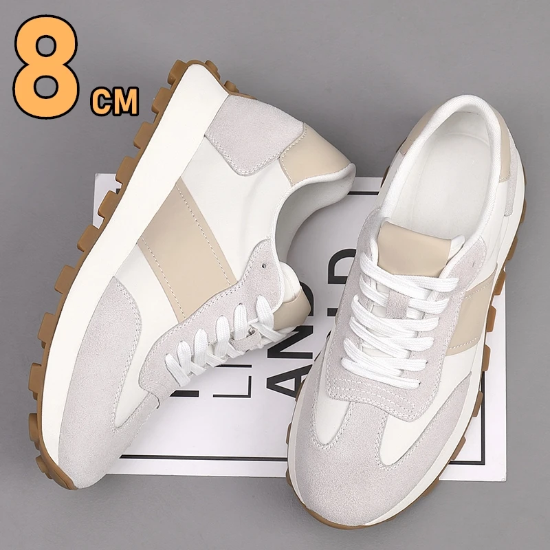 Men Shoes Size Chart - Man Elevator Casual Sneakers Cow Suede