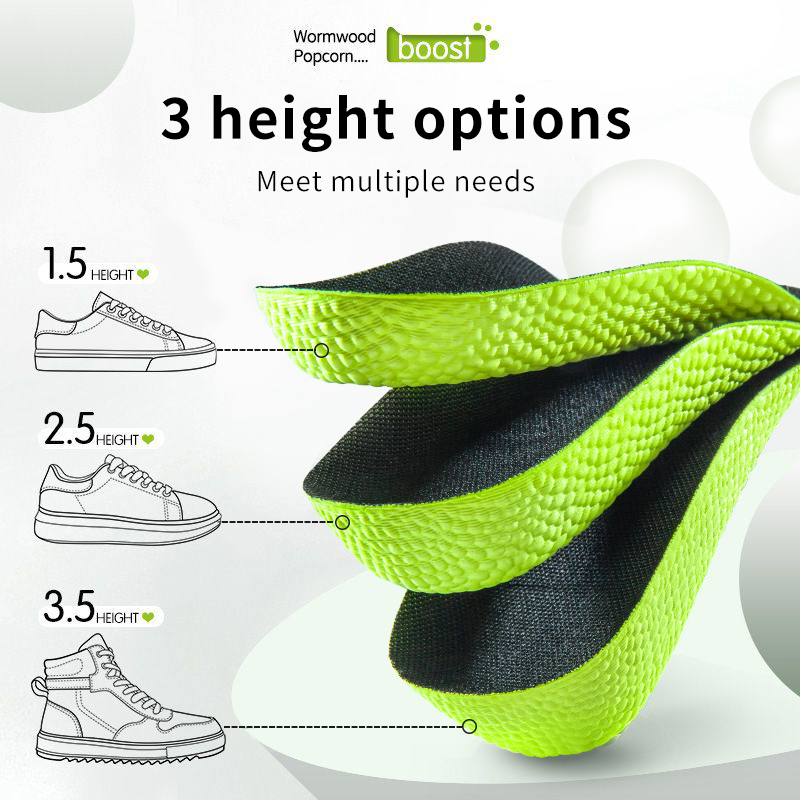 Men Shoes Size Chart - Memory Foam Height Increase Insoles for