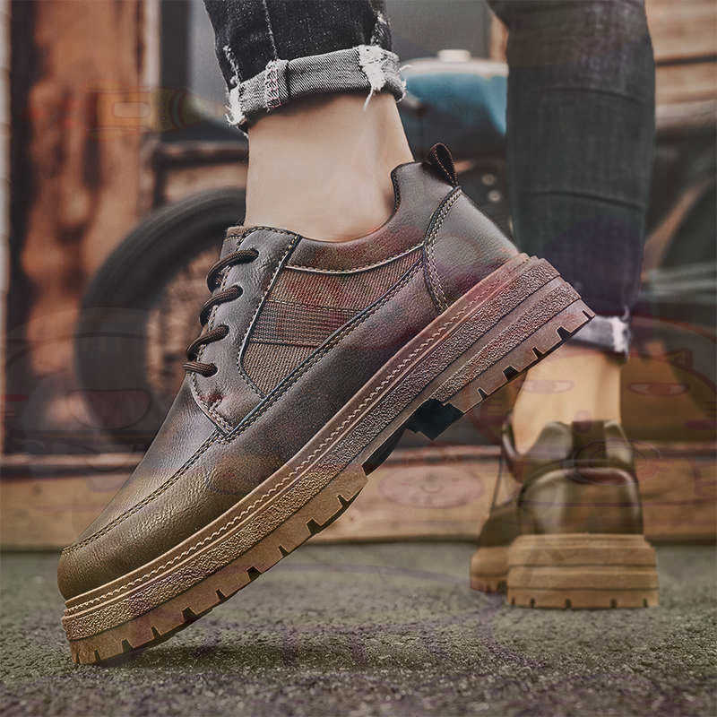 Dark Natural Leather Fashion T - Men Shoes Name 评论和价格