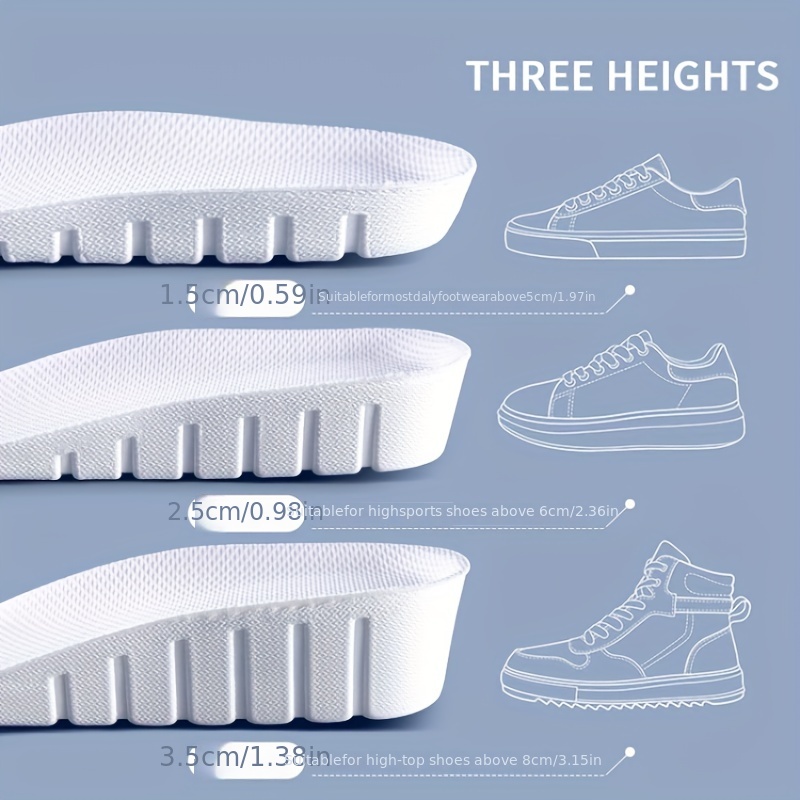 1 Pair New 1.5-3.5cm White Inv - Men Shoes Size Chart 评论和价格